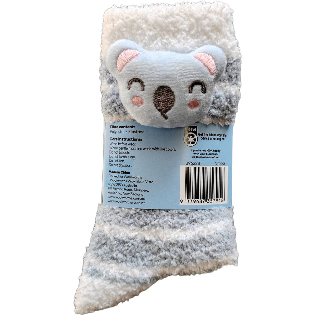 For Kids Novelty Socks Koala Assorted Sizes Each Woolworths