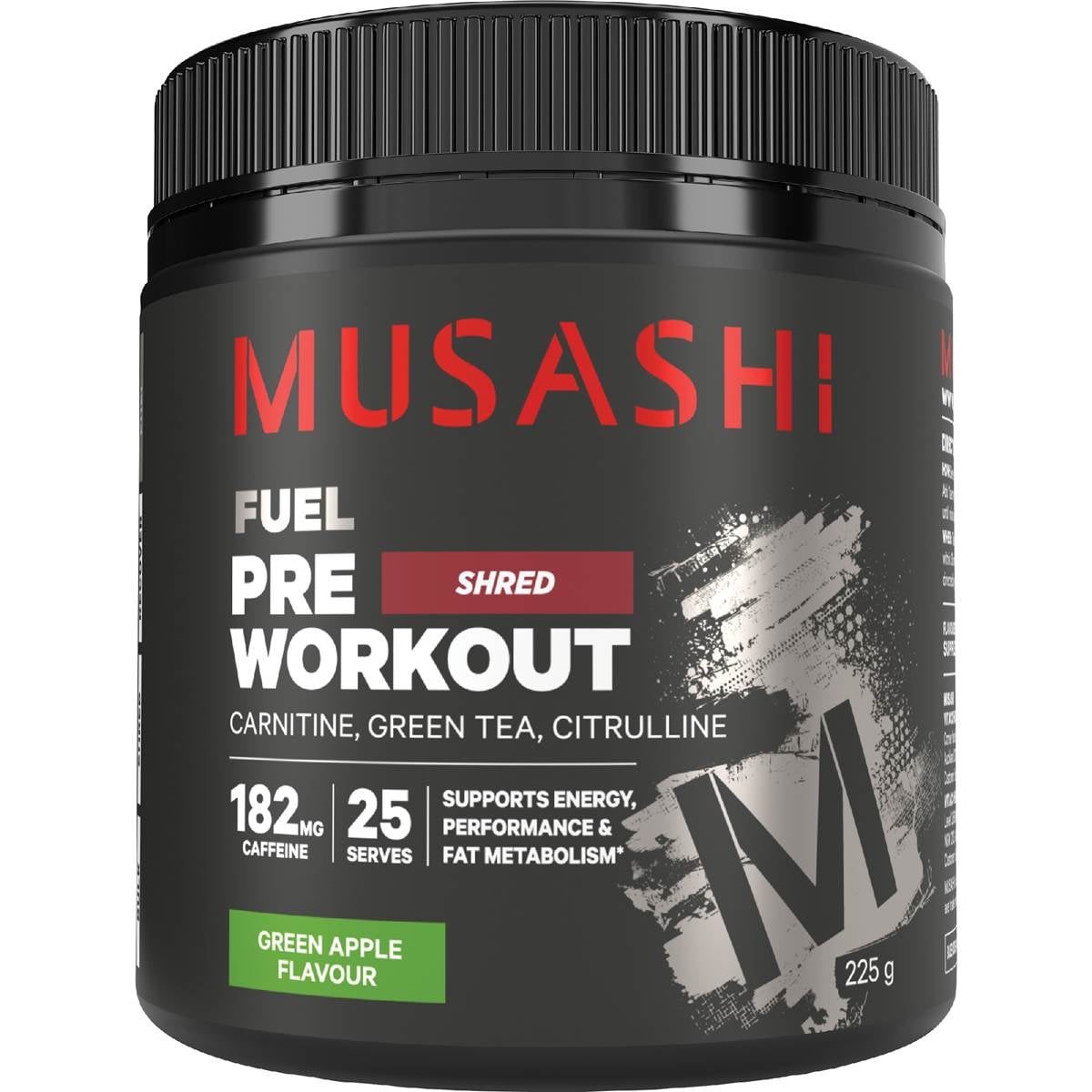 Musashi Pre Workout Shred Green Apple 182mg Woolworths