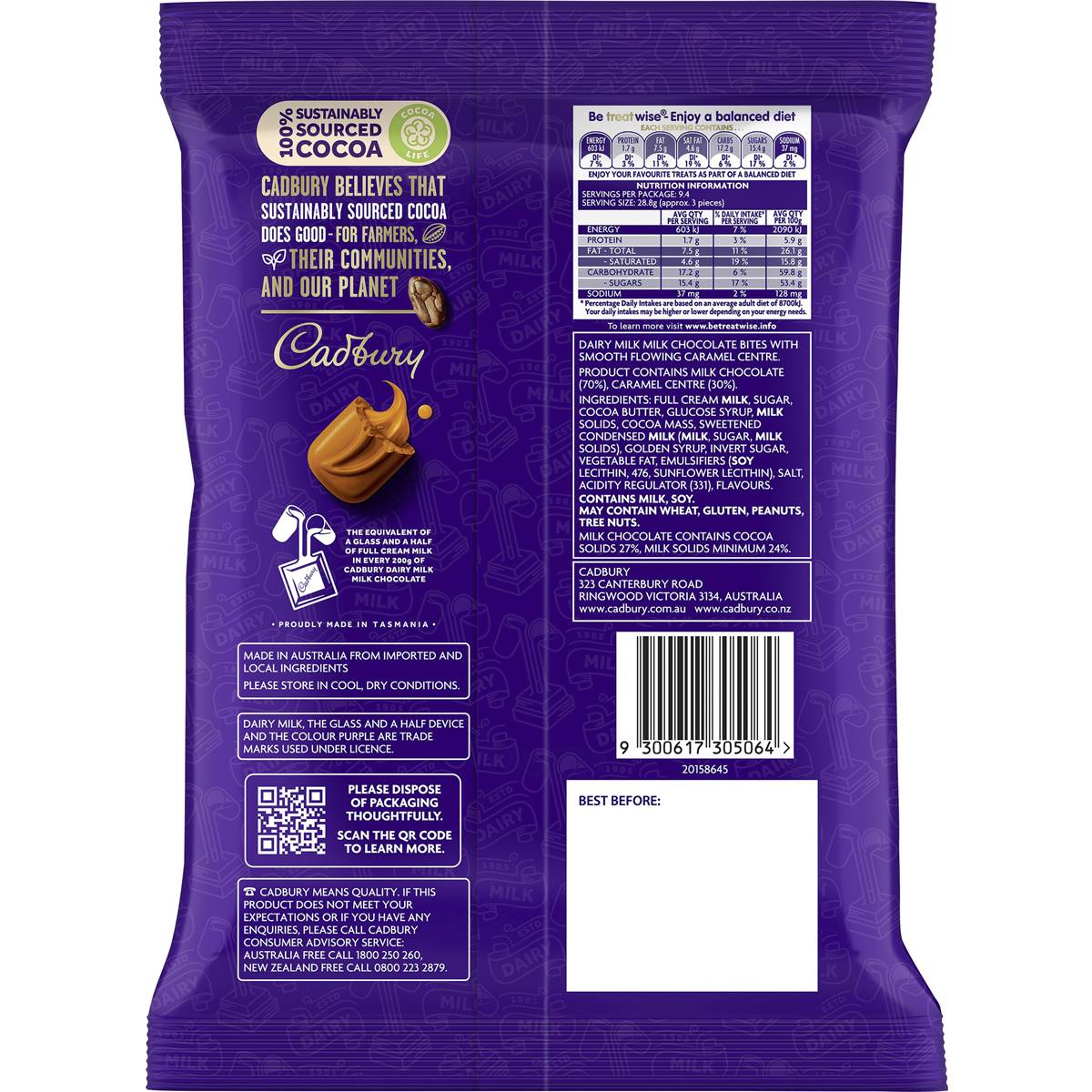 Cadbury Dairy Milk Chocolate Caramello Bites Large Snack & Share Bag ...