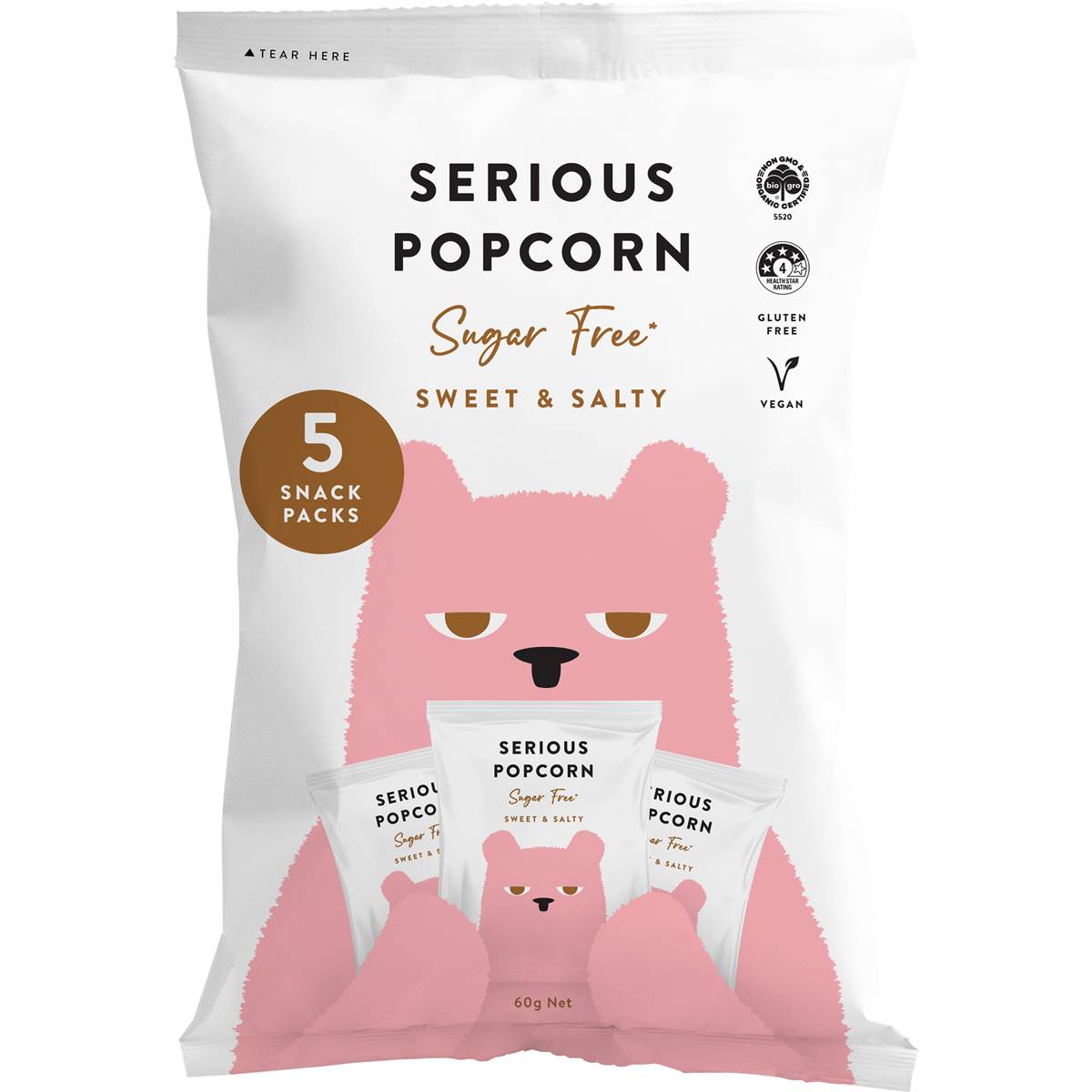 Serious Popcorn Sugar Free Sweet & Salty 60g Woolworths