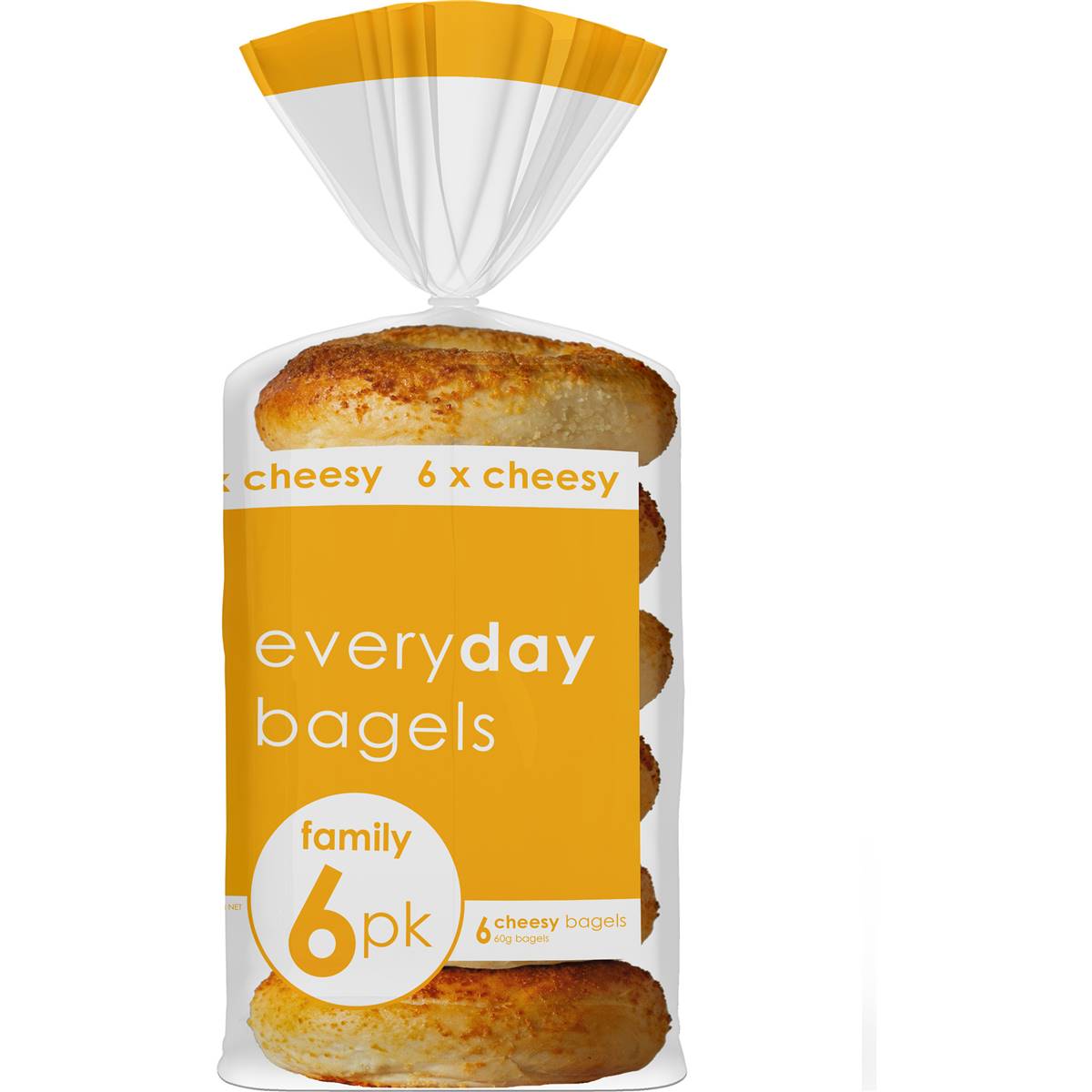 Everyday Bagels Cheesy Bagels 6 Pack Woolworths