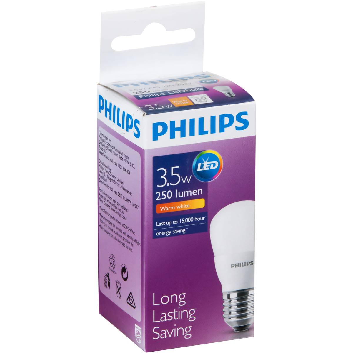 Philips Led 250lm E27 3000k P45 Each Woolworths