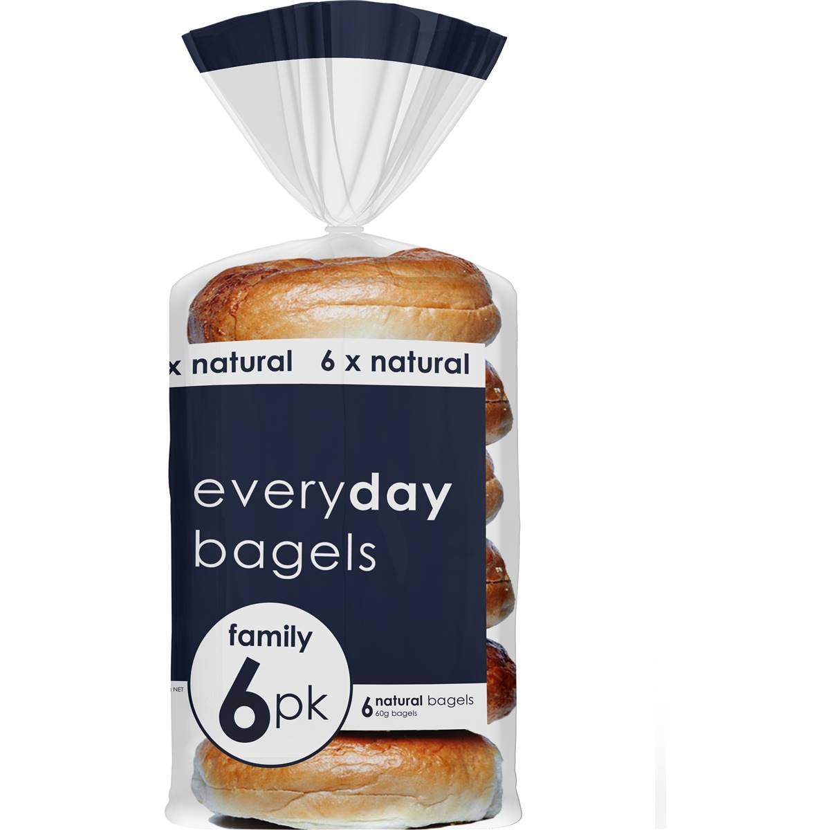 Everyday Bagels Natural Bagels 6 Pack Woolworths