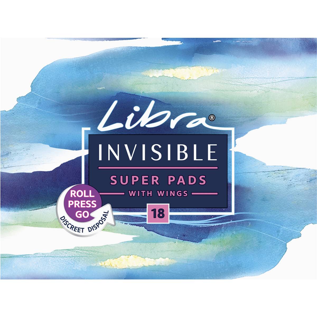 Libra Invisible Pads Super Wing 18pk Woolworths