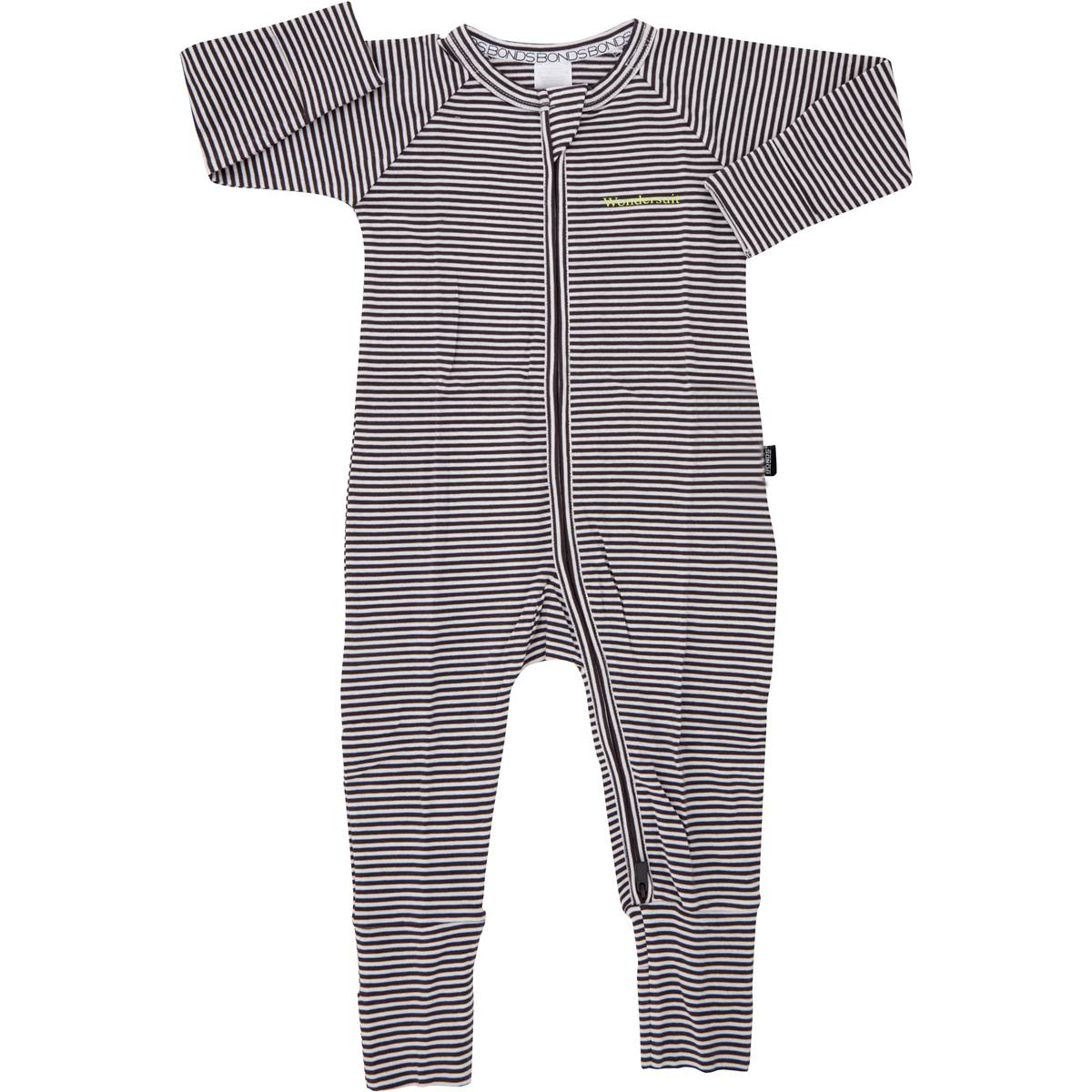 Bonds Baby Zippy Charcoal Stripe Size 2