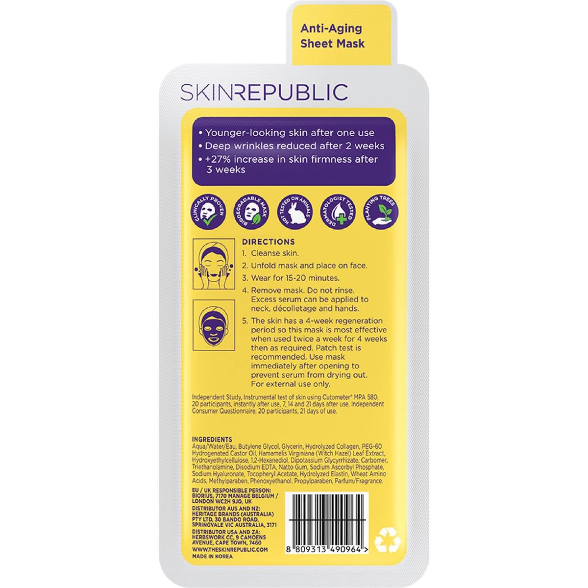 Skin Republic Collagen Infusion Face Mask Each Woolworths