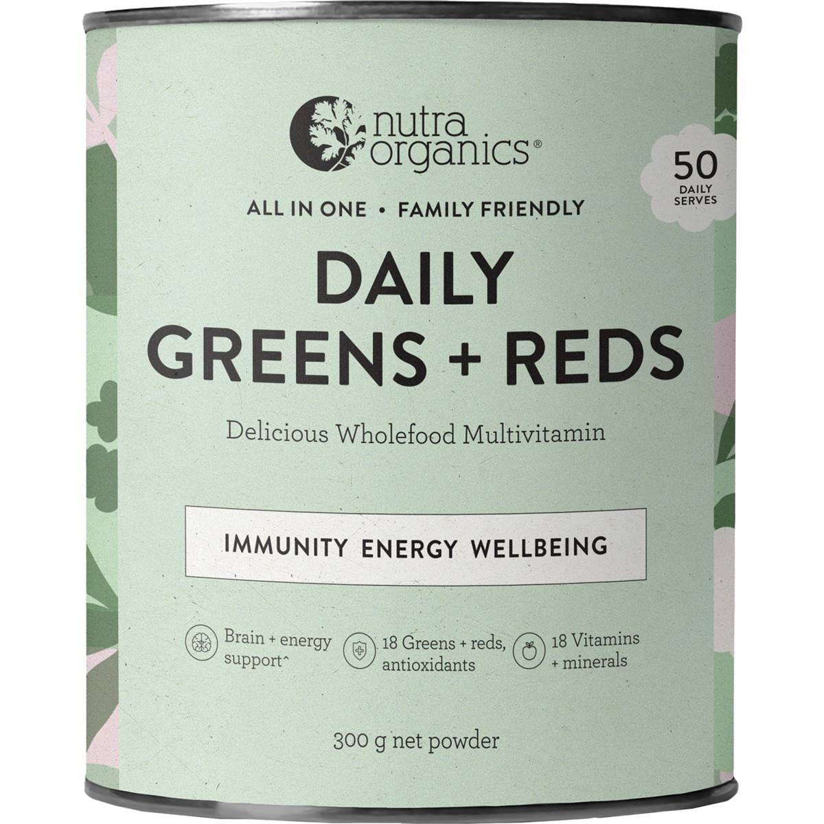 Nutra Organics Daily Greens & Reds Powder 300g Woolworths