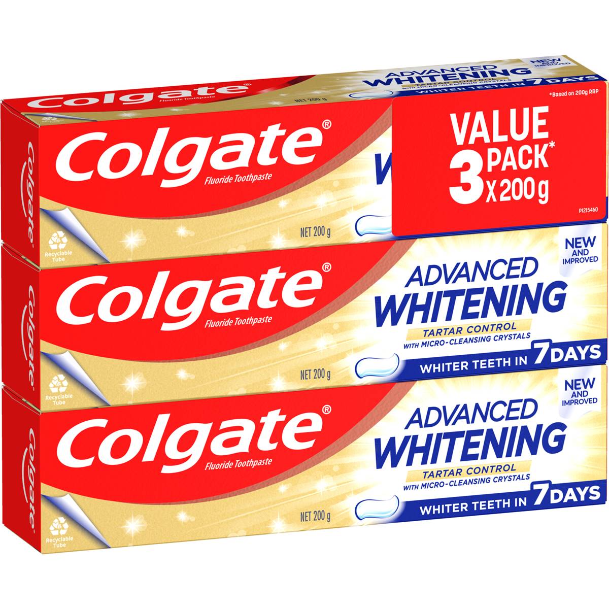 Colgate Advanced Whitening Toothpaste 200g X 3 Pack Woolworths