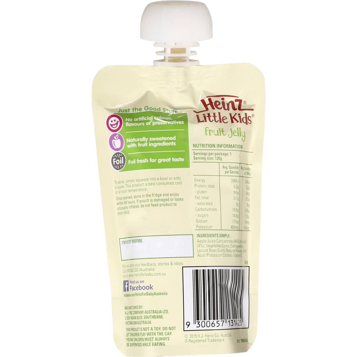 Heinz Jelly Pouch Apple & Kiwi Fruit 120g Woolworths