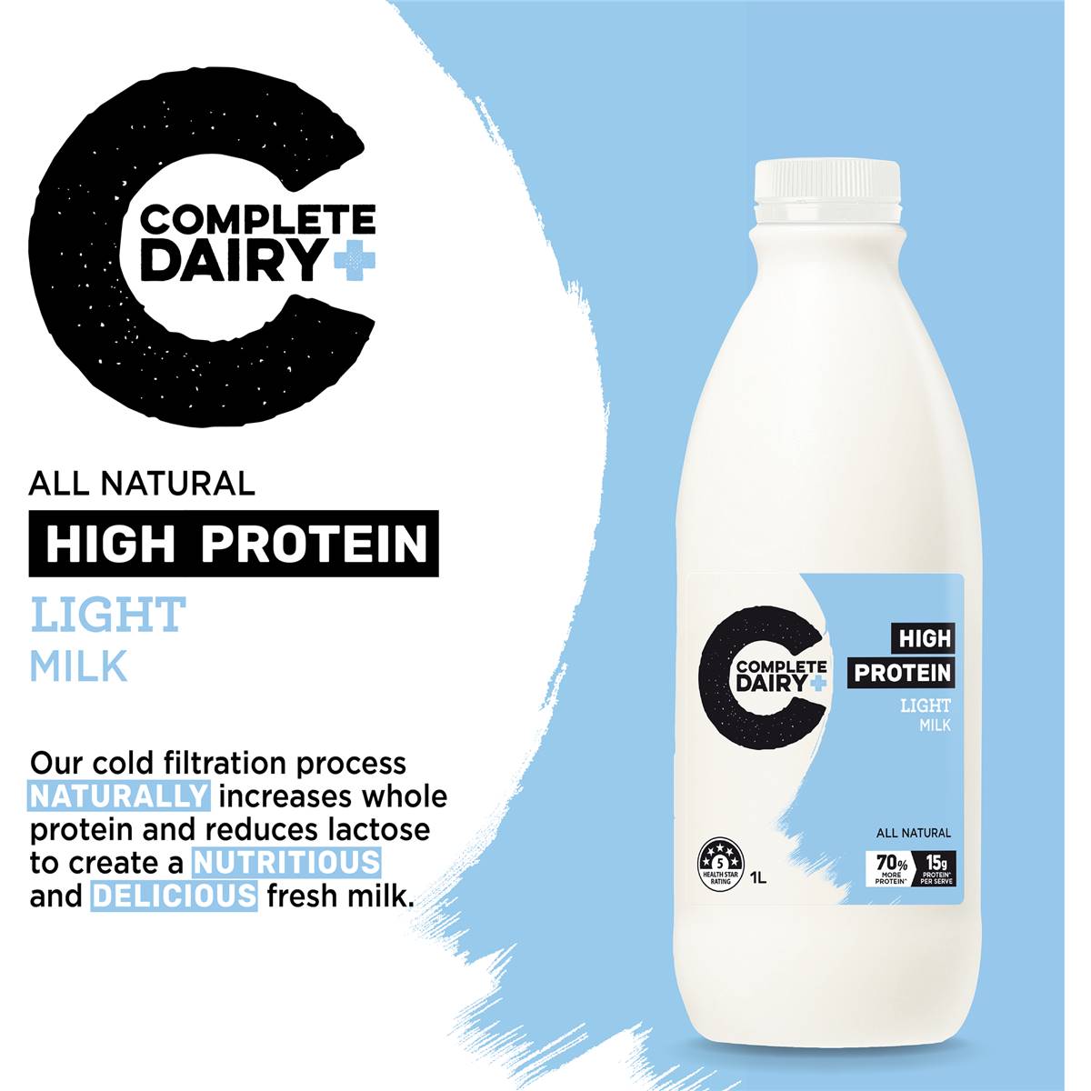 The Complete Dairy Light Milk High Protein 1l | Woolworths