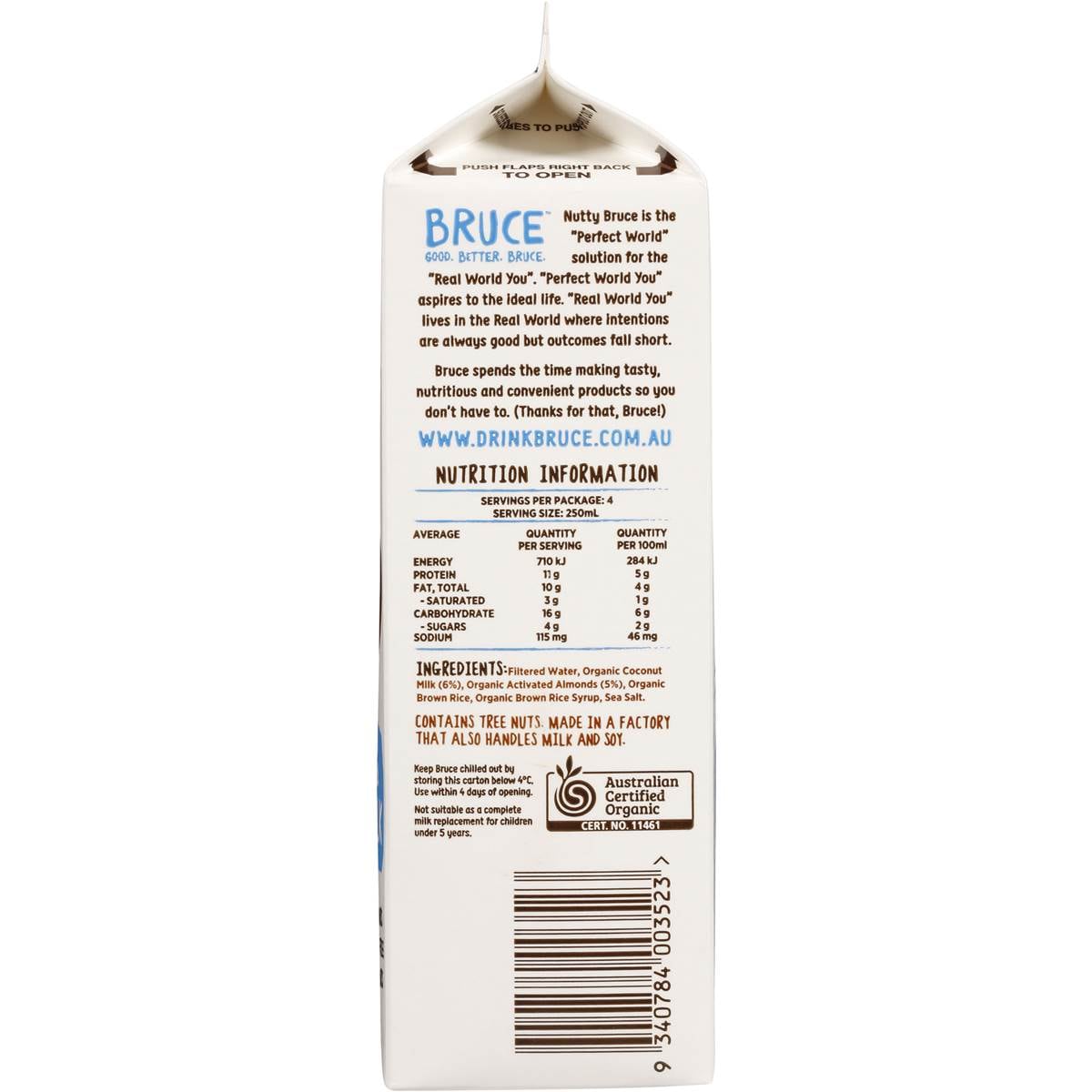 Nutty Bruce Organic Milk Almond & Coconut 1l Woolworths