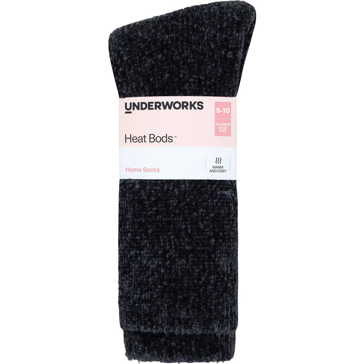 Underworks Womens Heat Bod Socks Cosy Crew Grey Each | Woolworths