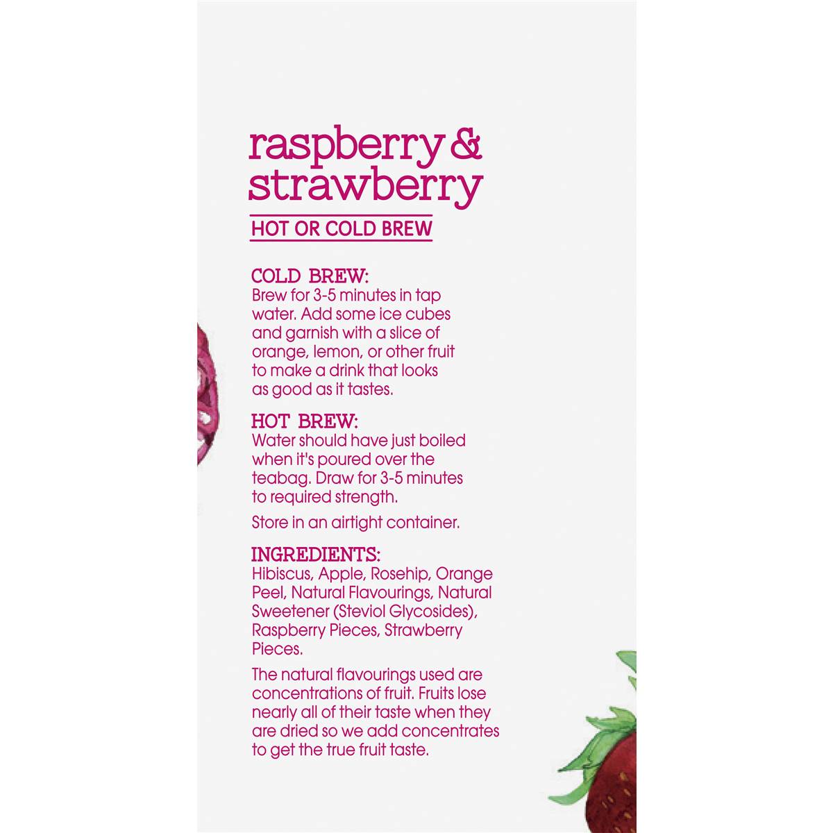 Red Seal Raspberry & Strawberry Hot Or Cold Brew Tea 20 Pack | Woolworths