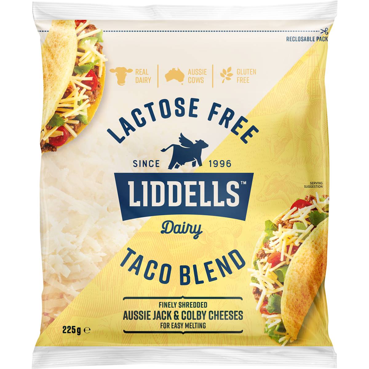 Liddells Lactose Free Taco Blend Cheese 225g Woolworths