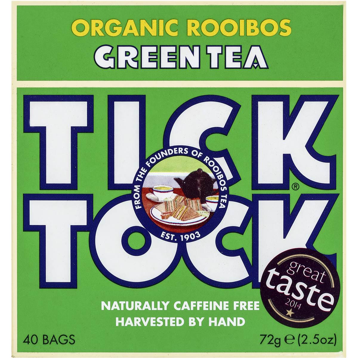 Tick Tock Organic Rooibos Green Tea 40 Pack 100g Woolworths