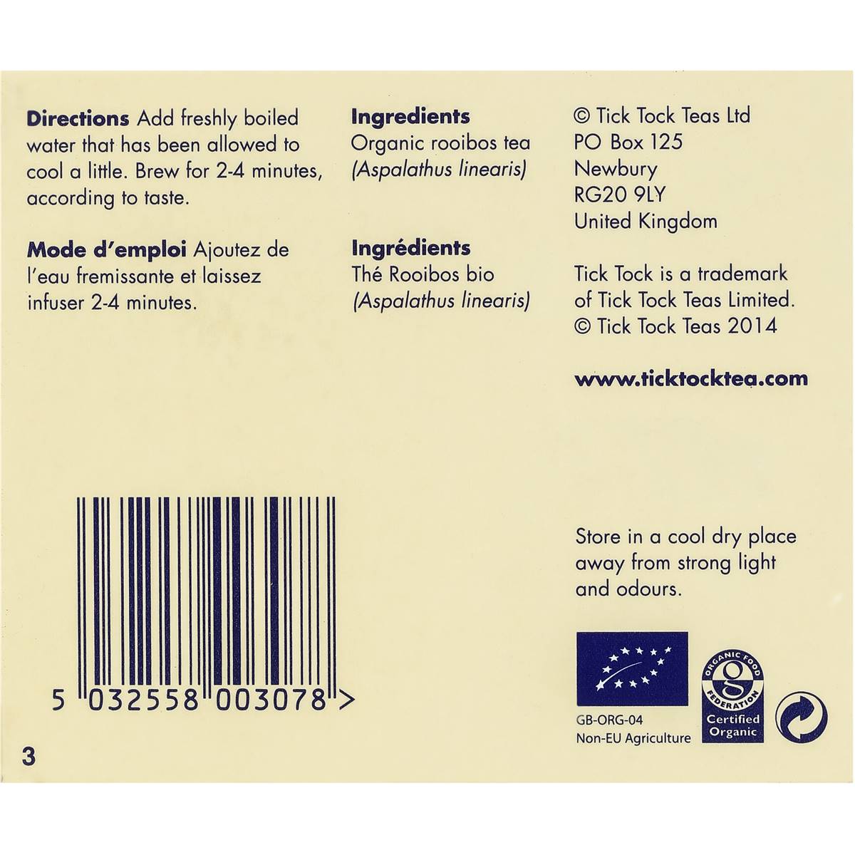 Tick Tock Organic Rooibos Green Tea 40 Pack 100g Woolworths