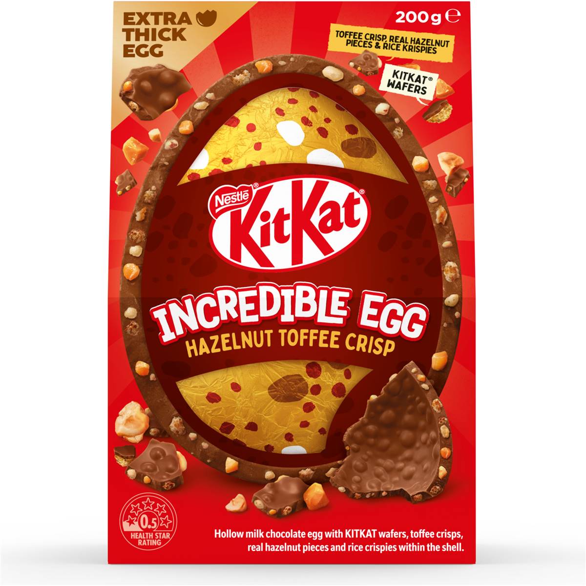 Kitkat Incredible Egg Hazelnut Toffee Crisp 200g Woolworths