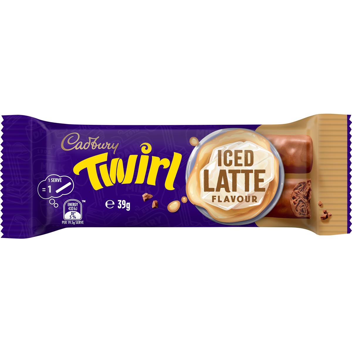 Cadbury Twirl Iced Latte Milk Chocolate Bar 39g Woolworths