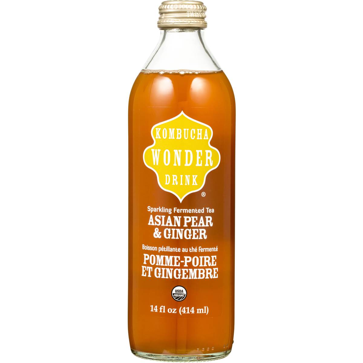 Kombucha Wonder Drink Pear & Ginger 414ml Woolworths