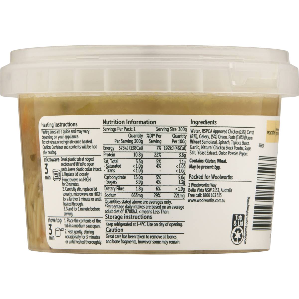Woolworths Fresh Chicken Noodle Soup 300g Woolworths