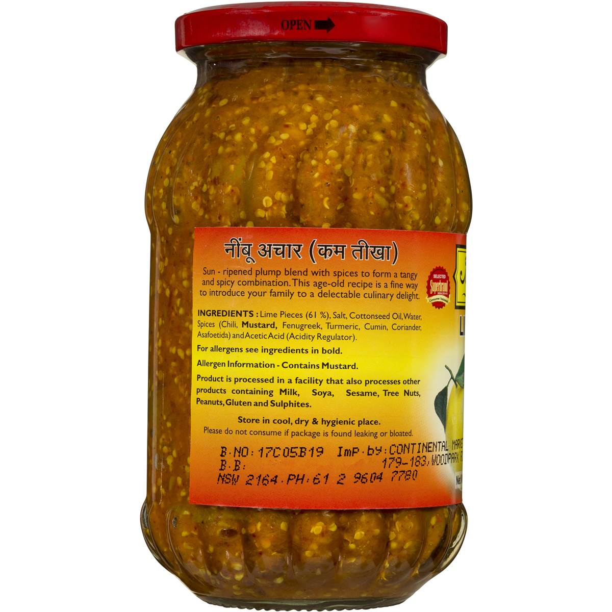 Mother's Recipe Mild Lime Pickle 500g Woolworths