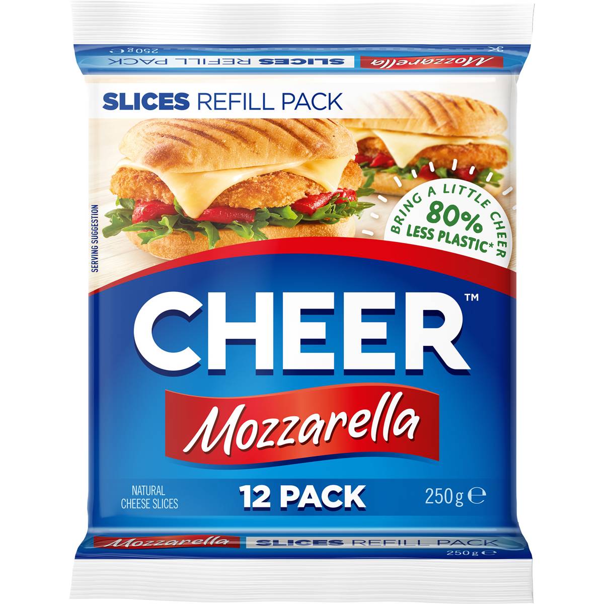 Cheer Mozzarella Cheese Slices Refill 12 Pack Woolworths