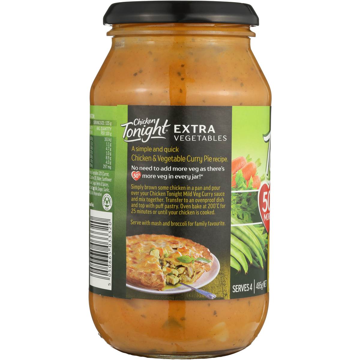 Chicken Tonight Simmer Sauce Extra Veg Curry 485g Woolworths