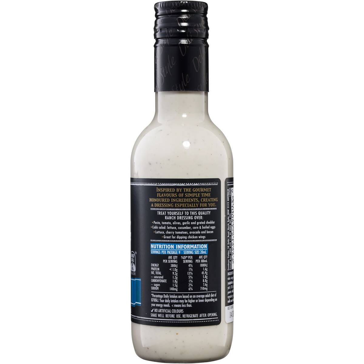 Praise Deli Style Salad Dressing Ranch 185ml Woolworths