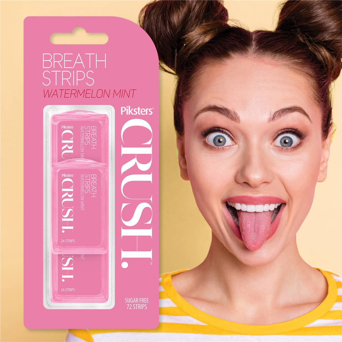 Piksters Crush Breath Strips Watermelon 72 Pack | Woolworths