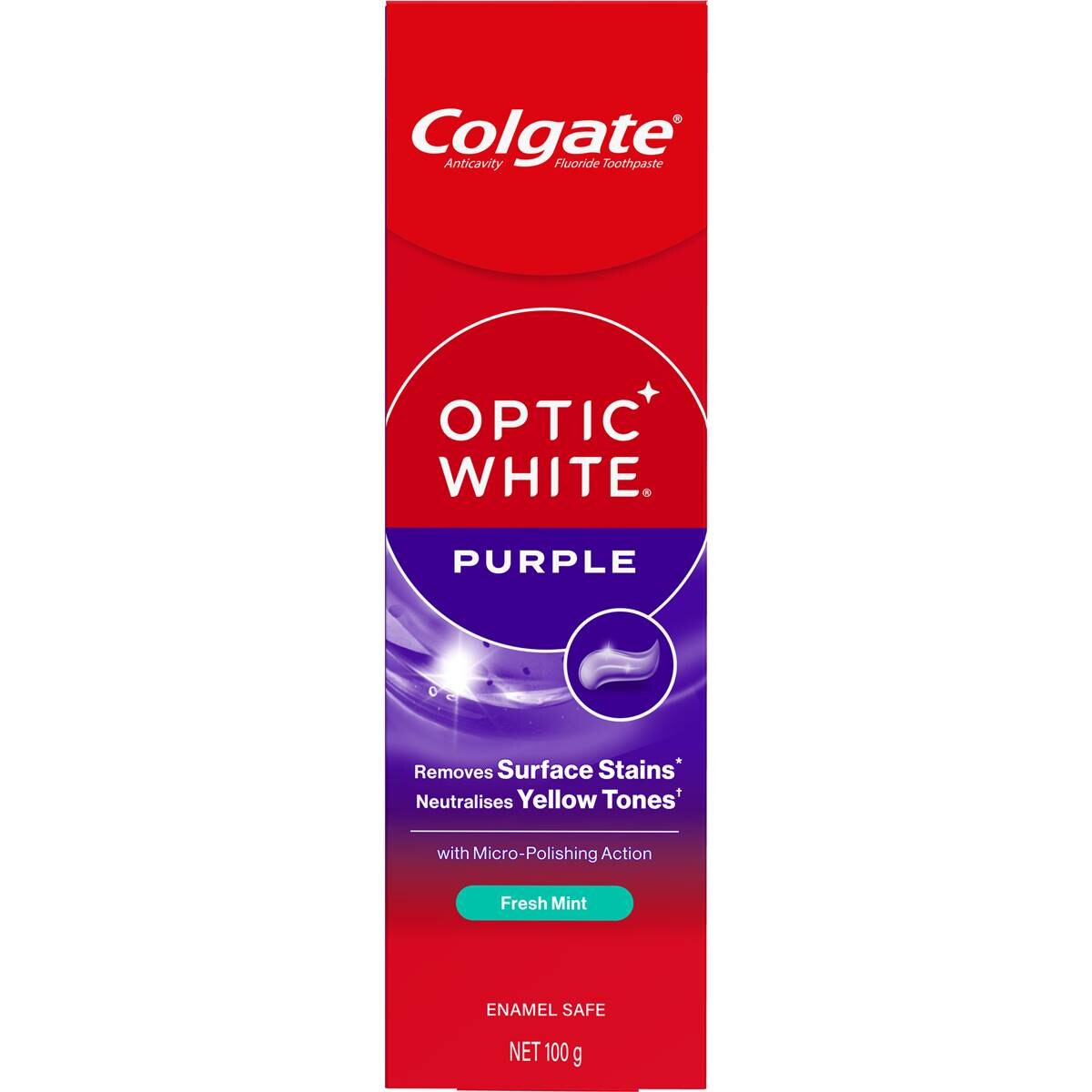 Colgate Optic White Purple Toothpaste 100g | Woolworths