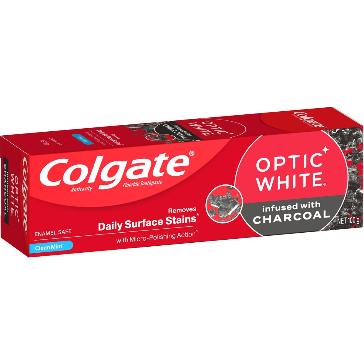 Colgate Optic White With Charcoal Toothpaste 100g | Woolworths