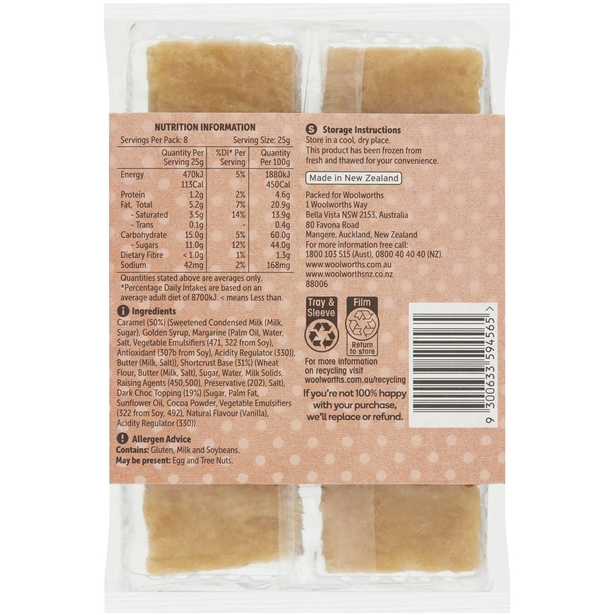 Woolworths Caramel Slice Bites 8 Pack Woolworths