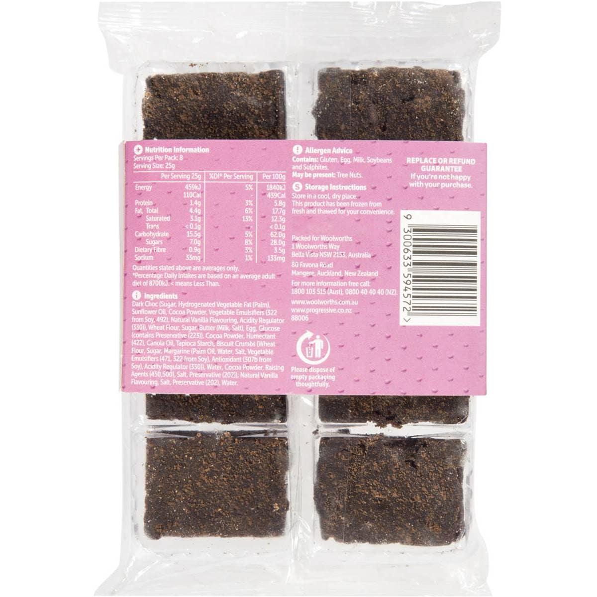 Woolworths Brownie Slice Bites 8pk 200g Woolworths