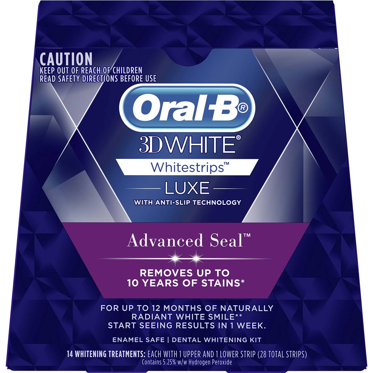 Oral B 3d White Luxe Advance Seal Teeth Whitening Whitestrips 14 Pack ...