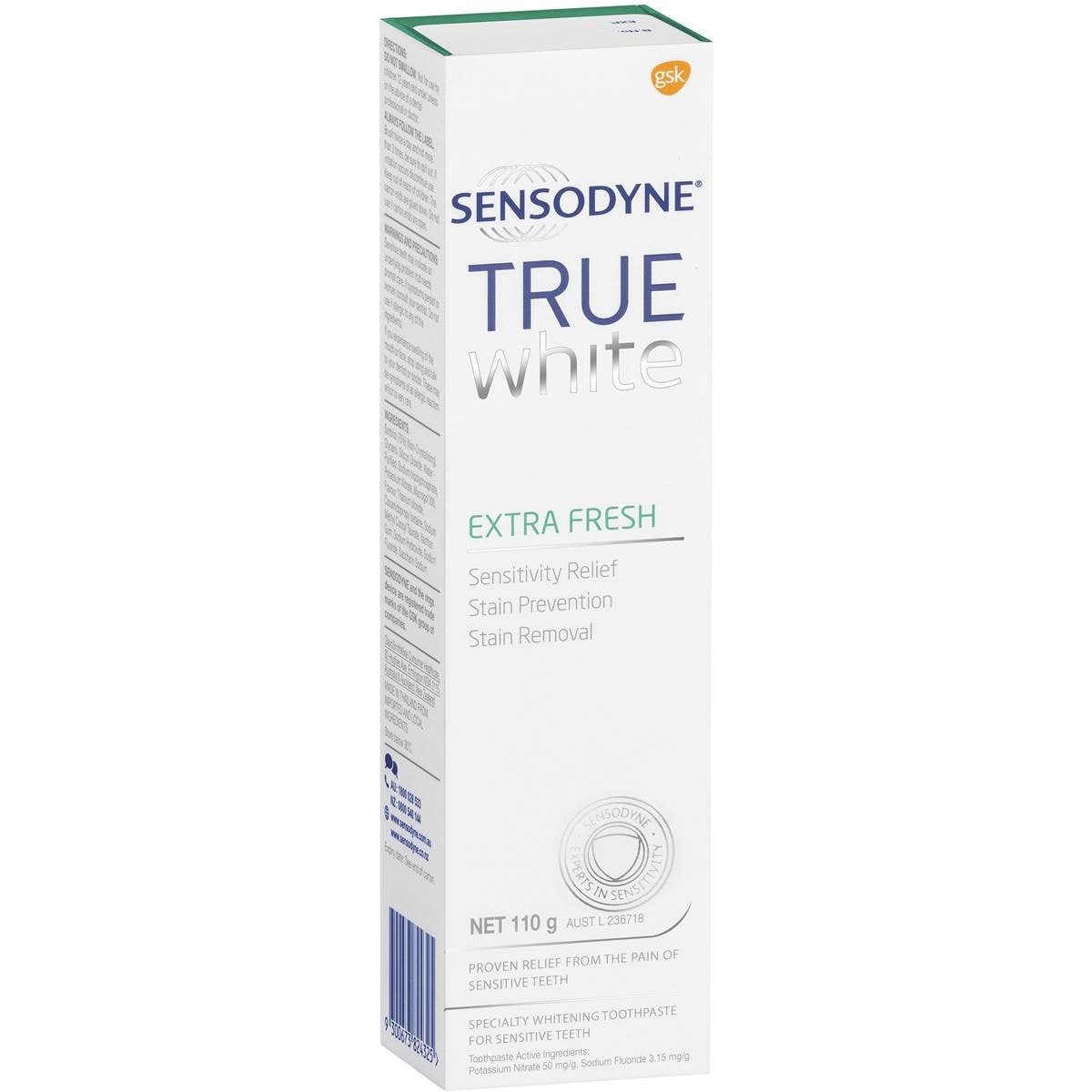 Sensodyne Toothpaste Sensitive Teeth True White Extra Fresh 110g