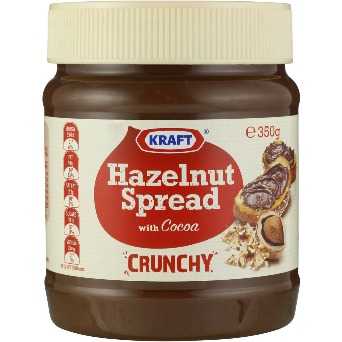 Kraft Hazelnut Spread Crunchy 350g Woolworths