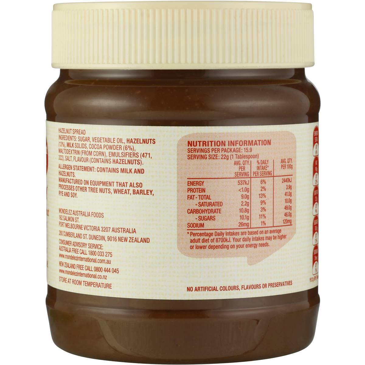 Kraft Hazelnut Spread Crunchy 350g Woolworths