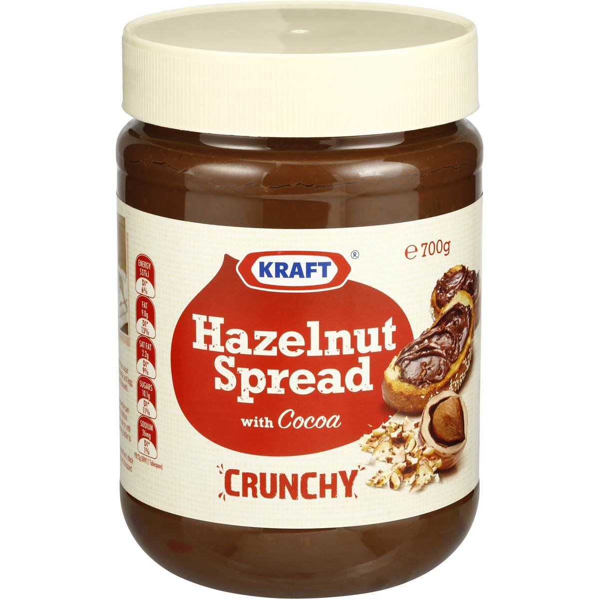 Kraft Hazelnut Spread Crunchy 700g Woolworths