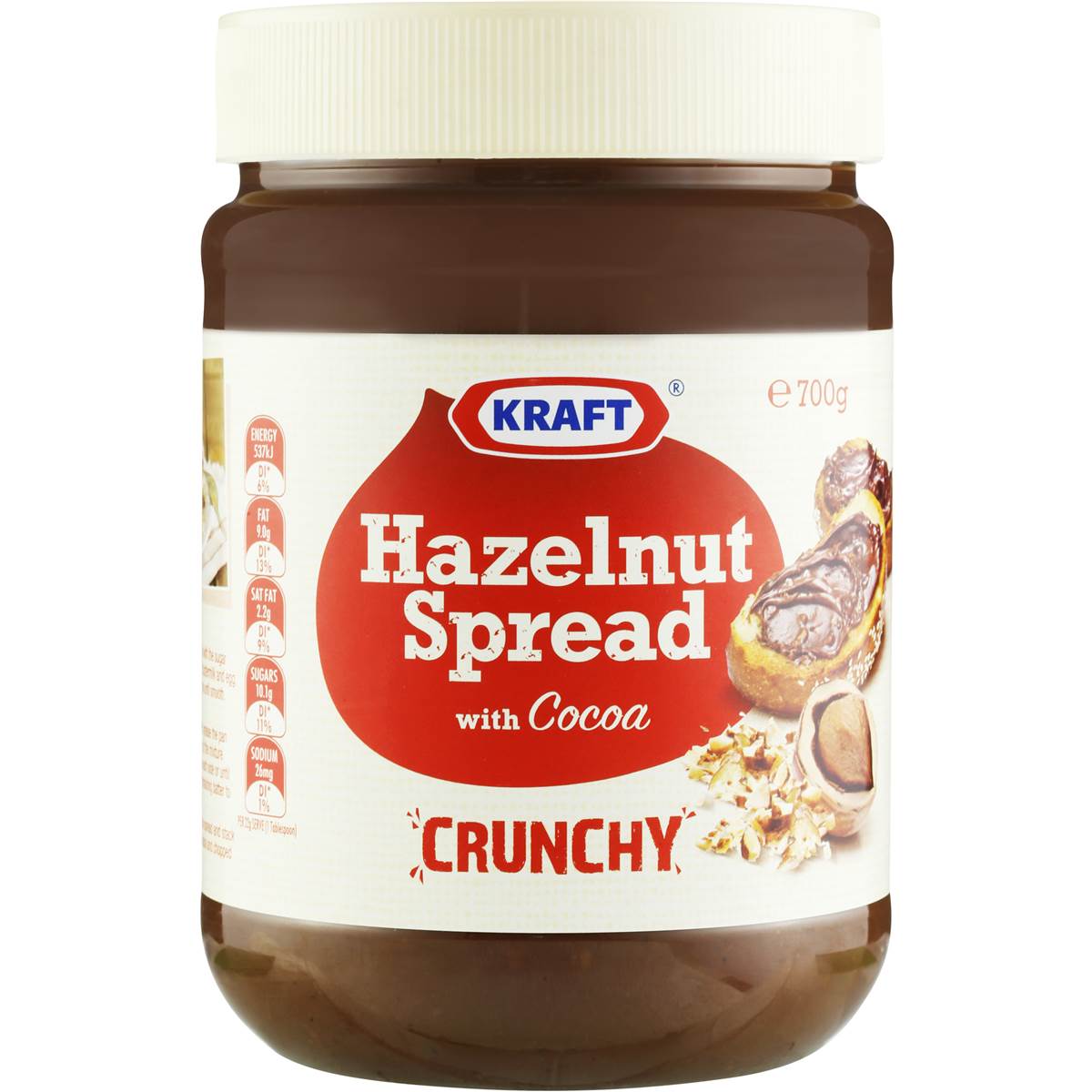 Kraft Hazelnut Spread Crunchy 700g Woolworths