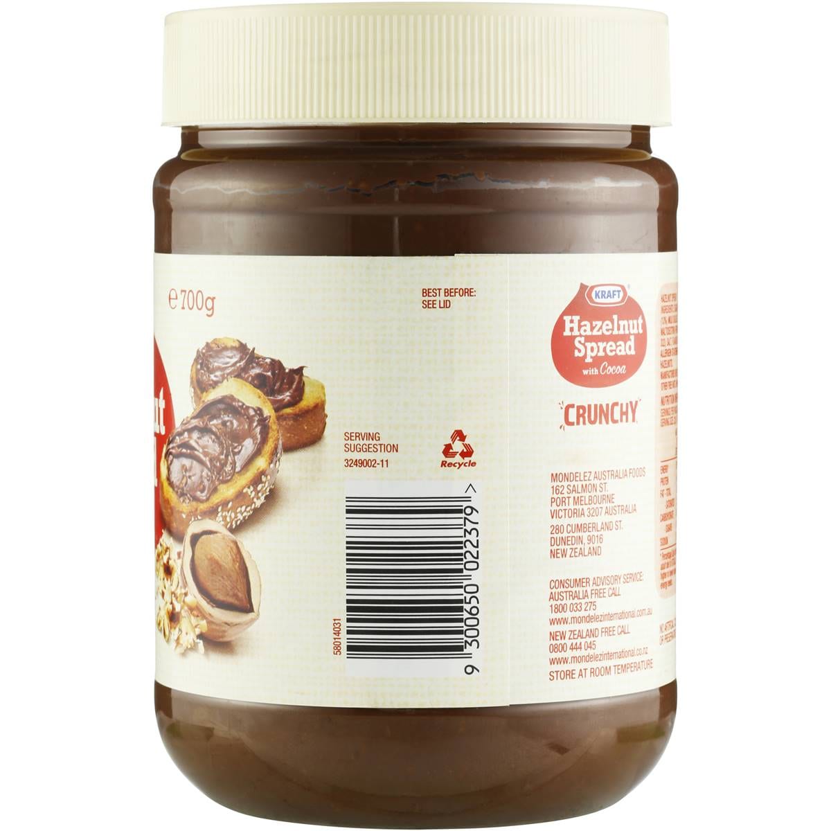 Kraft Hazelnut Spread Crunchy 700g Woolworths