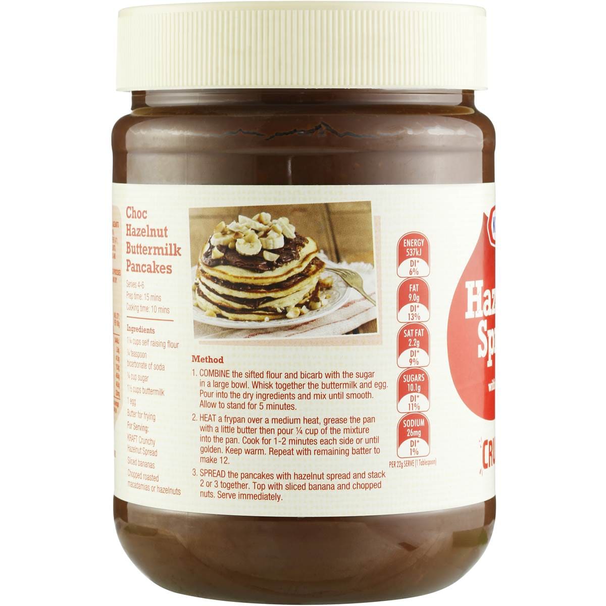 Kraft Hazelnut Spread Crunchy 700g Woolworths