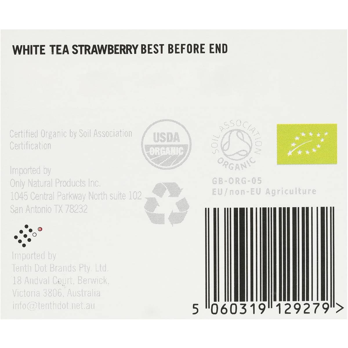 Higher Living Organic White Tea Bags Strawberry 35g Woolworths