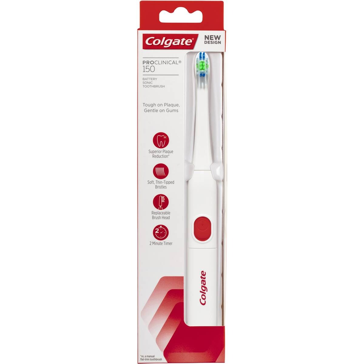 Colgate Pro Clinical 150 Electric Battery Sonic Toothbrush Soft Each