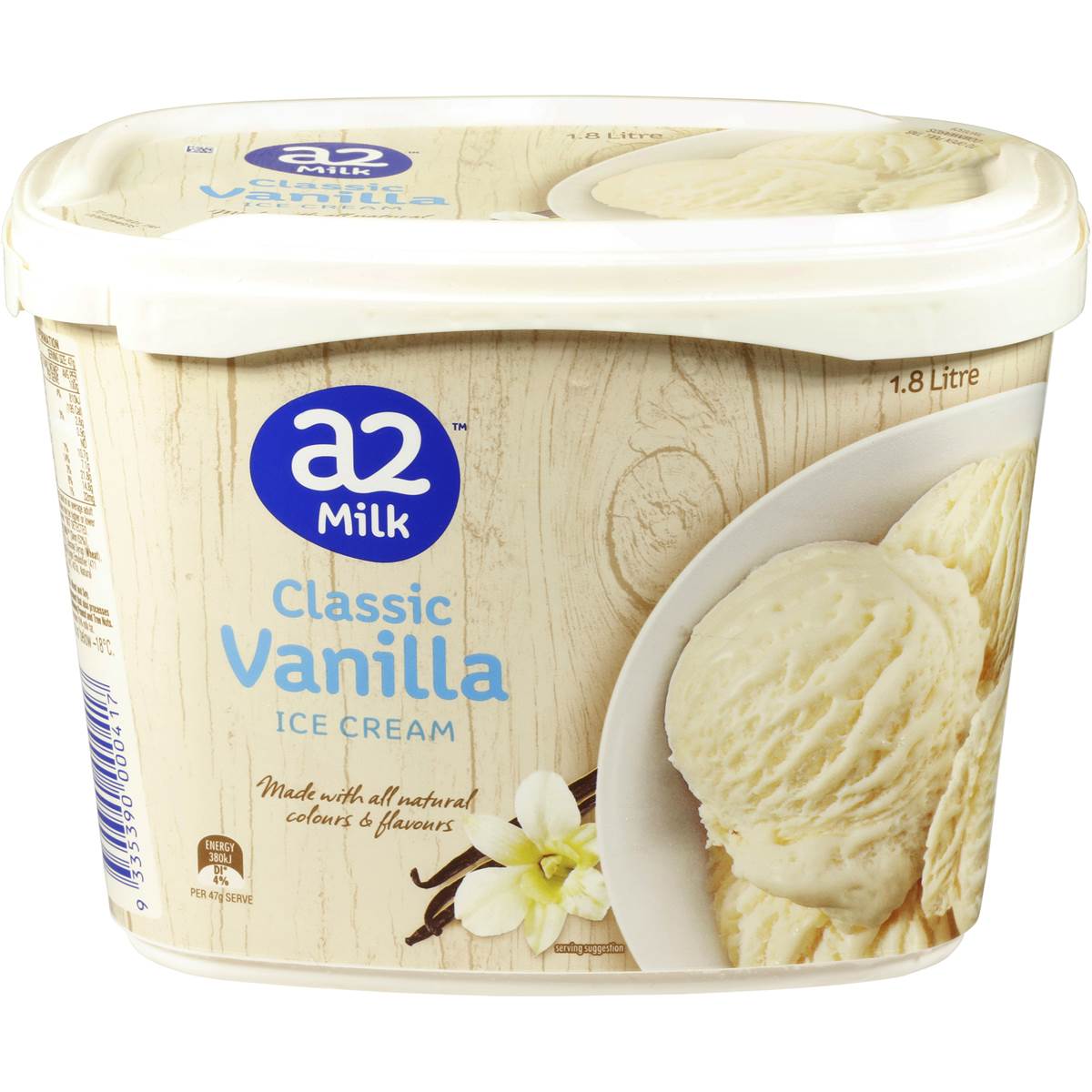 A2 Ice Cream Classic Vanilla 1.8l tub