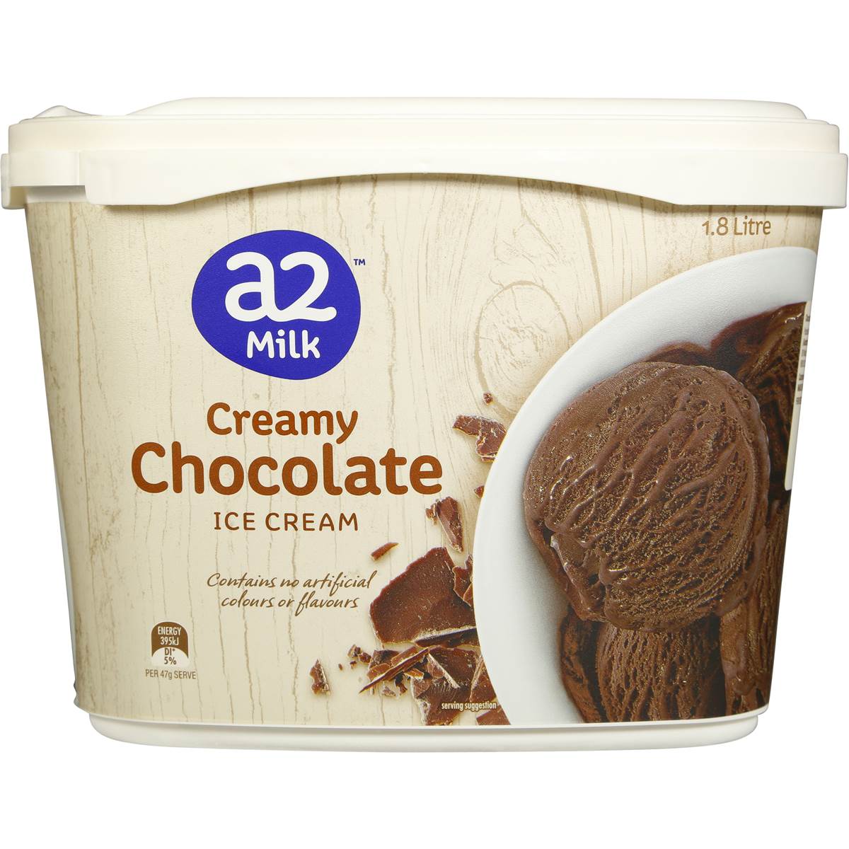 A2 Ice Cream Creamy Chocolate 1.8l tub