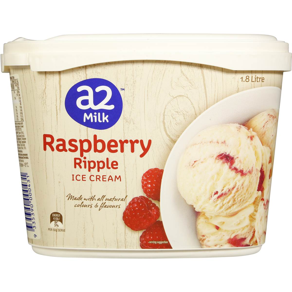 A2 Milk Ice Cream Raspberry Ripple 1.8l Tub Woolworths