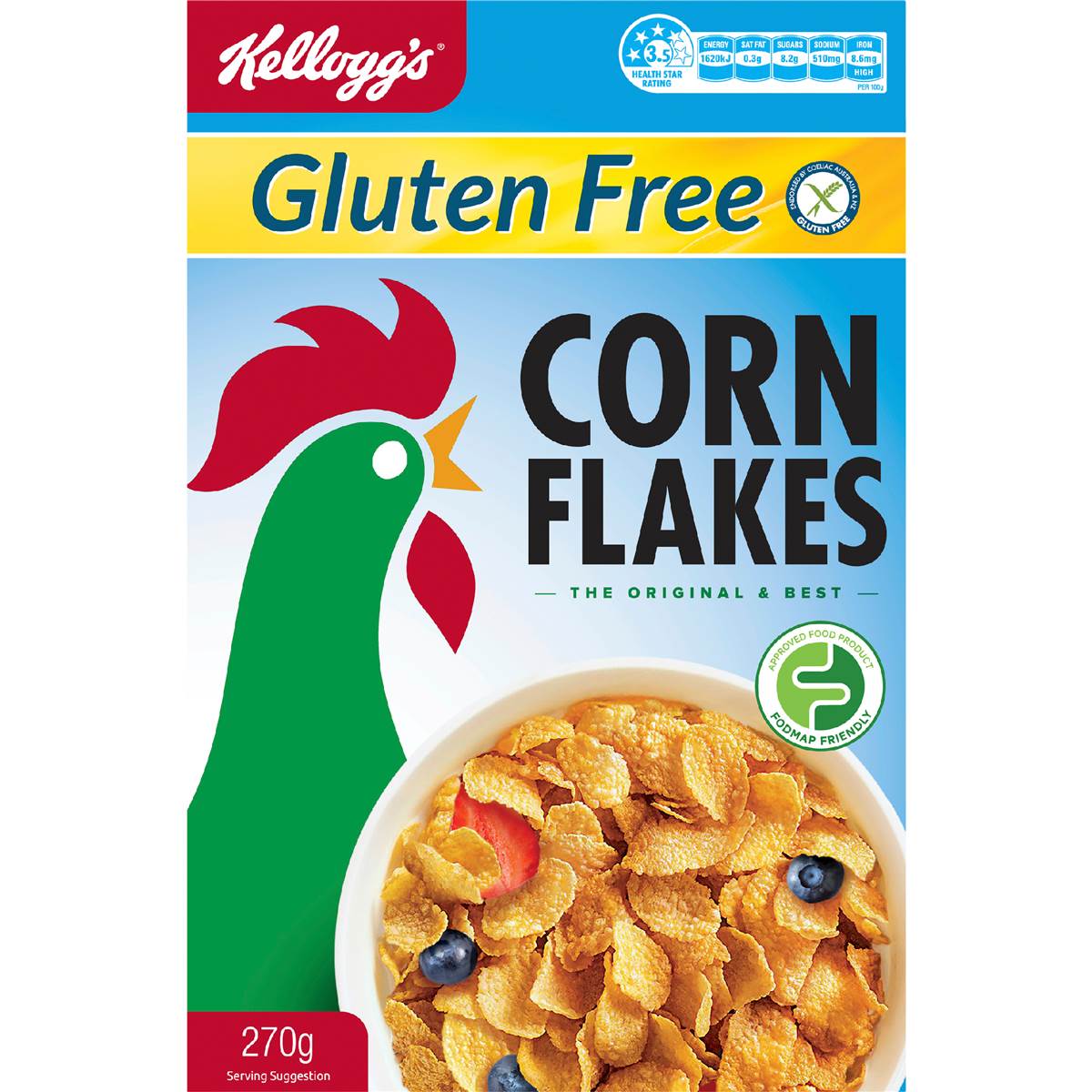 Kellogg's Corn Flakes Gluten Free Breakfast Cereal 270g Woolworths