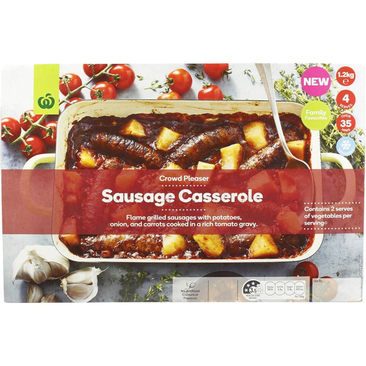 Woolworths Family Selection Rich Sausage Casserole Chilled Meal 1.1kg