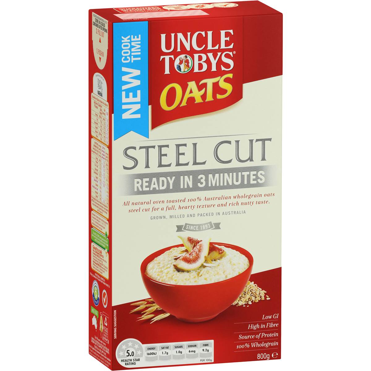 Uncle Tobys Steel Cut Quick Oats 800g | Woolworths