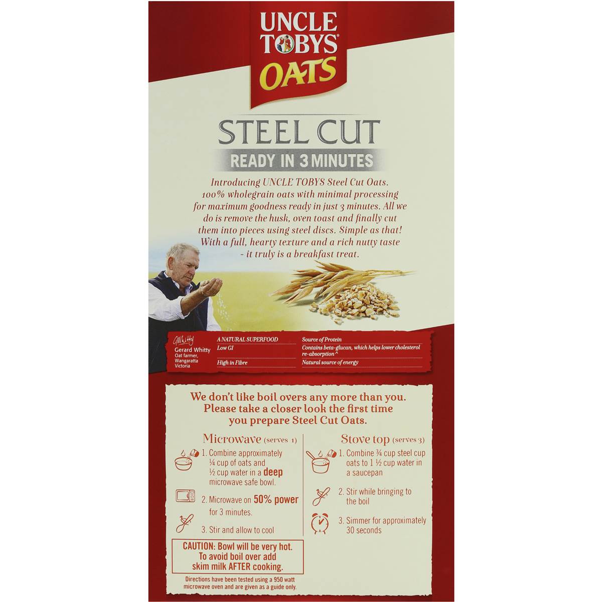 Uncle Tobys Steel Cut Quick Oats 800g Woolworths